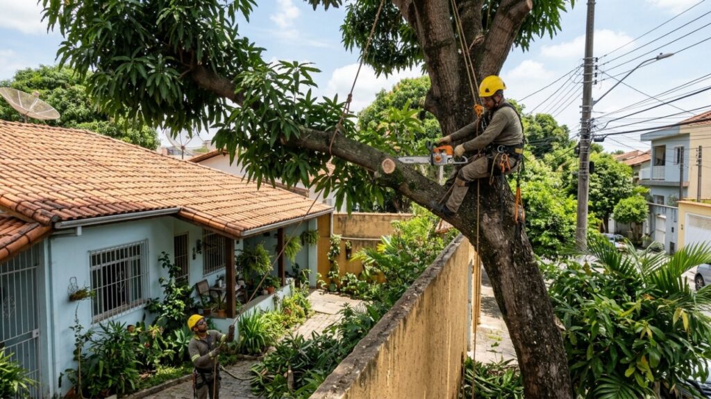 Árvore plantada há 20 anos cresce sobre o terreno do vizinho, galho cai sobre o telhado durante temporal e começa a discussão sobre quem deve pagar o prejuízo