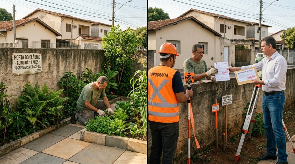 Vizinho cerca um pedaço do terreno ao lado e usa por mais de quinze anos, agora alega que aquela faixa é dele pelo conhecido usucapião, já que ninguém nunca reclamou do muro fora do lugar