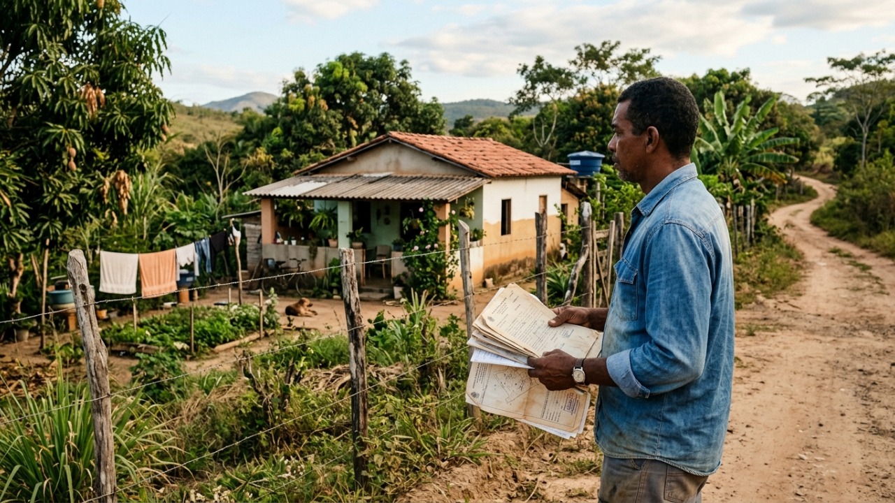 Proprietário deixa terreno vazio por mais de 10 anos, volta para vender e encontra outra família morando no local, mas descobre que a escritura em seu nome pode não encerrar a disputa