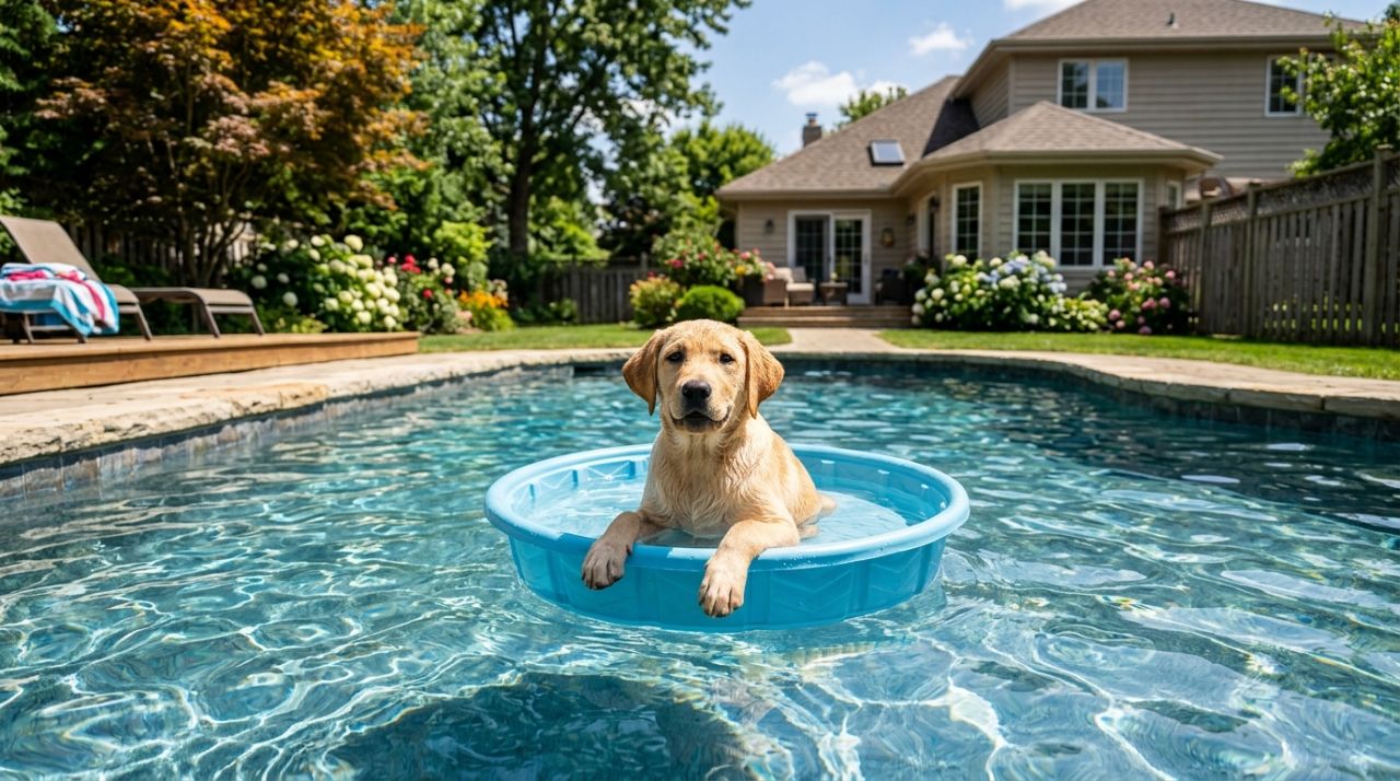 Labradora transforma piscininha em barco improvisado e família surpreende ao realizar seu sonho com um de verdade