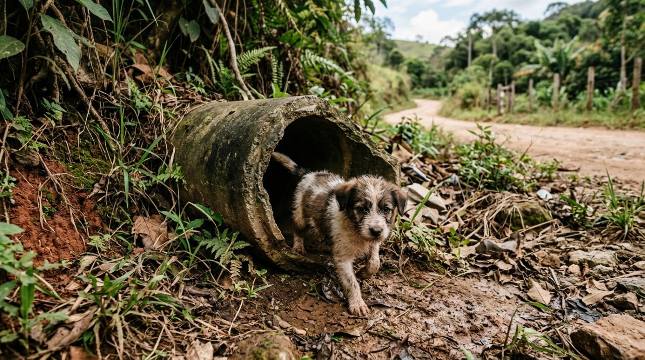 Durante corrida em estrada isolada, mulher escuta gritos saindo do chão e para para investigar