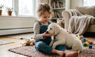 Menina de apenas 2 anos convence a mãe a adotar cachorrinho surdo e encontro entre os dois emociona a família