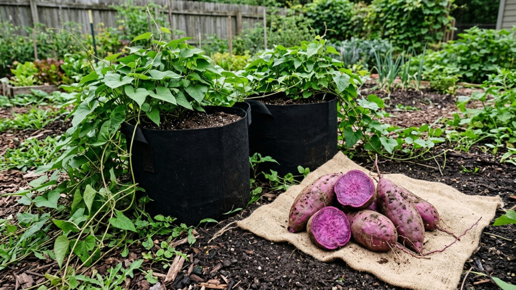 Cultivo de inhame-roxo em sacos de tecido: como plantar as túberas em recipientes flexíveis para facilitar a colheita sem quebrar as raízes