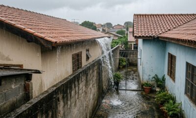 Morador reforma o telhado inclinando o beiral para o lado do vizinho, acredita que água de chuva não é problema de ninguém, e é obrigado a refazer a obra quando a regra sobre despejo de água na divisa é explicada
