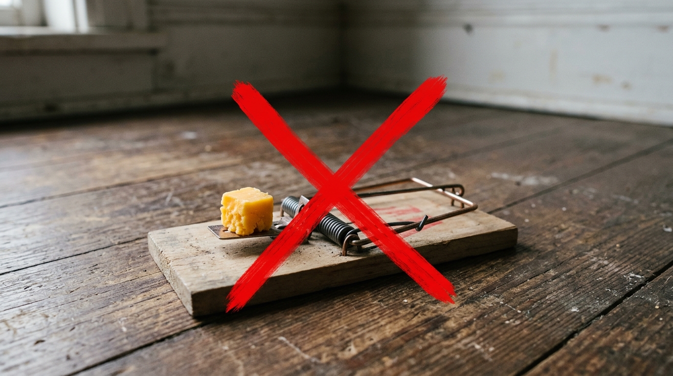 Usar queijo em ratoeiras é perda de tempo. Proprietários de casas de campo experientes substituíram o queijo por um único ingrediente e os ratos são capturados em menos de uma hora