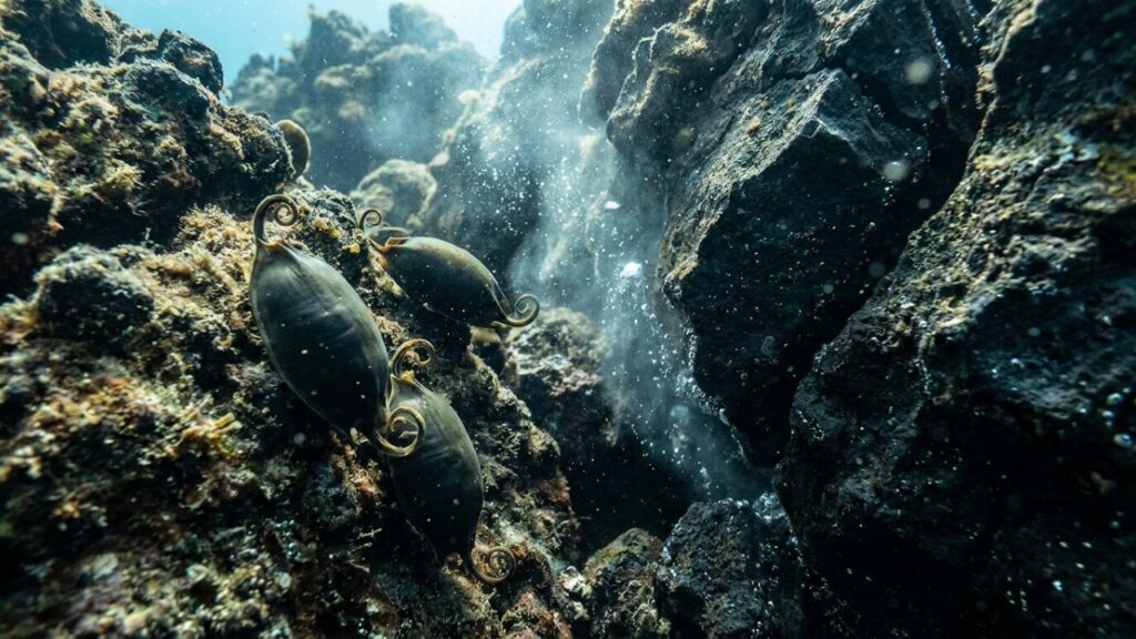 A 1.500 metros de profundidade, pesquisadores encontram vulcão submarino coberto por milhares de ovos gigantes de arraia que podem chegar a 50 centímetros