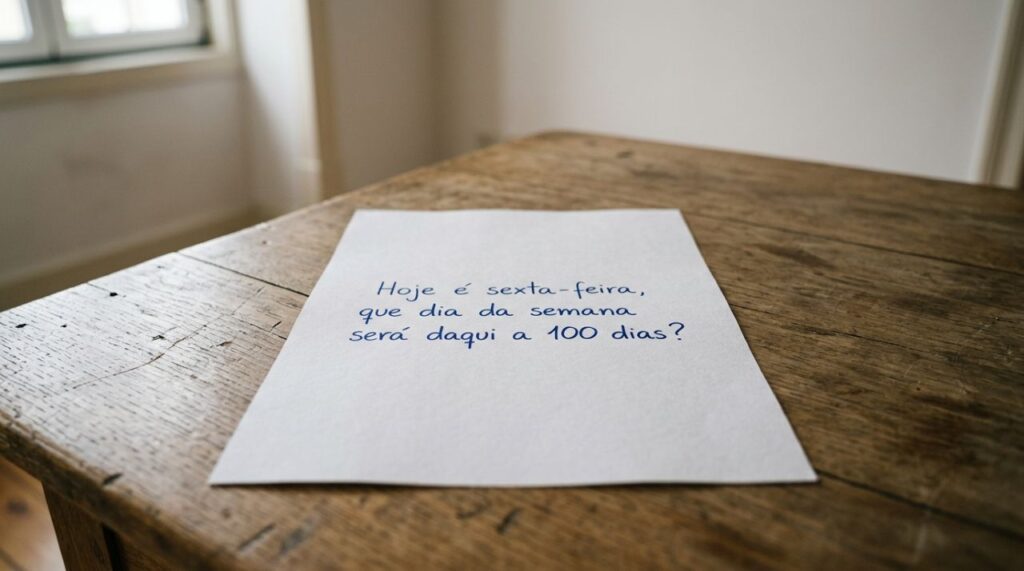Se hoje é sexta-feira, que dia da semana será daqui a 100 dias? Tente sem consultar o calendário
