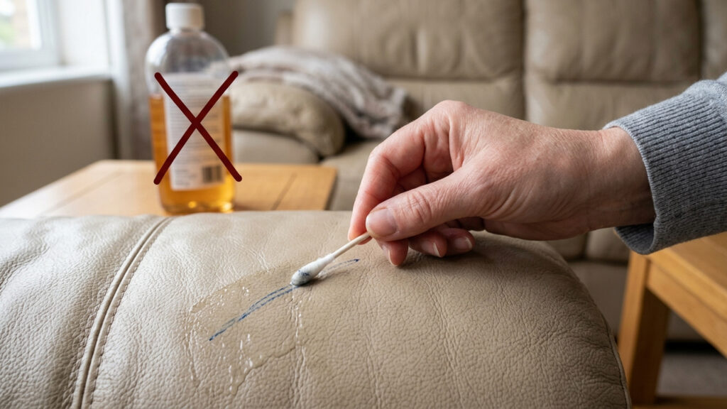 A técnica simples para remover manchas de canetinha de sofás de couro sem desbotar nem ressecar a cor original do assento