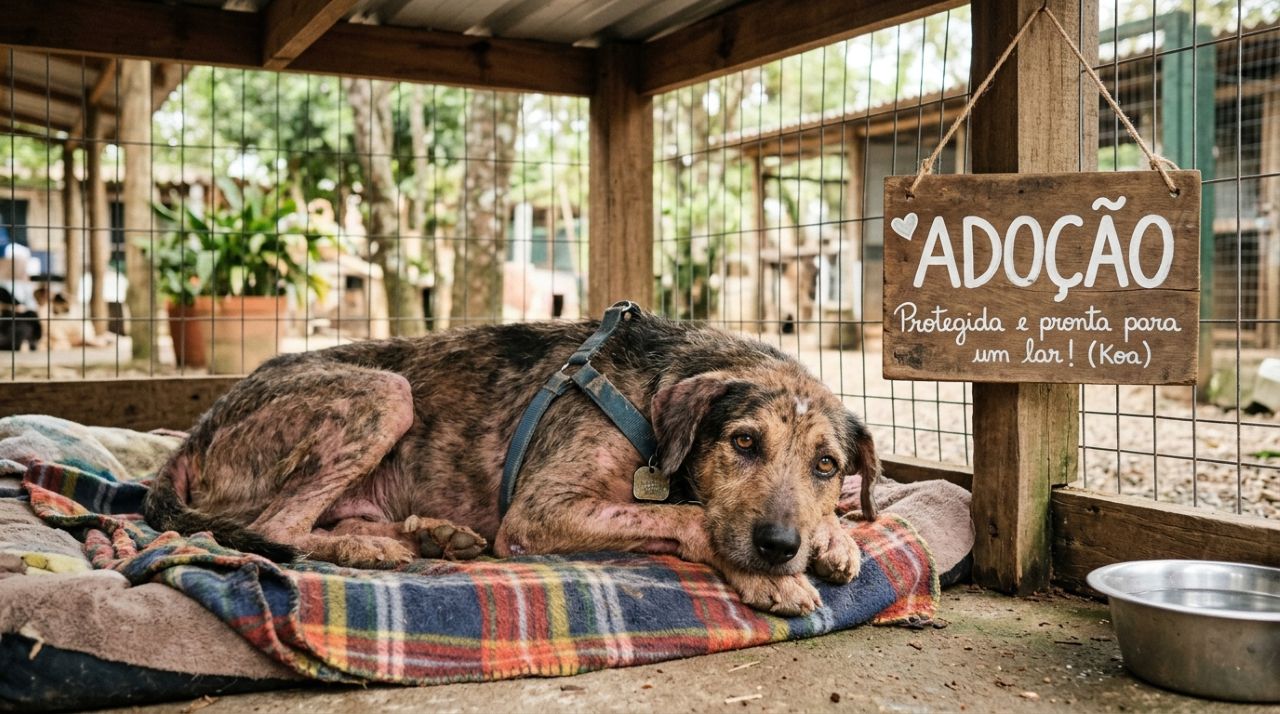 Cão que não pode tomar sol espera por adoção há 3 anos e conquista todos com seu jeito dócil