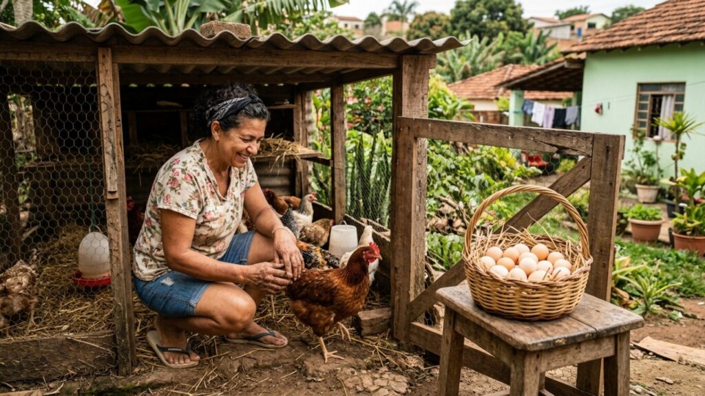 Família cria algumas galinhas no quintal há anos e só depois de receber notificação da prefeitura descobre que uma regra antiga restringe a criação de aves na área urbana