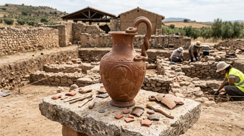 Arqueólogos encontram em Collet vaso com serpente de duas cabeças e revelam uma das primeiras evidências do culto de Sabázios na Hispânia