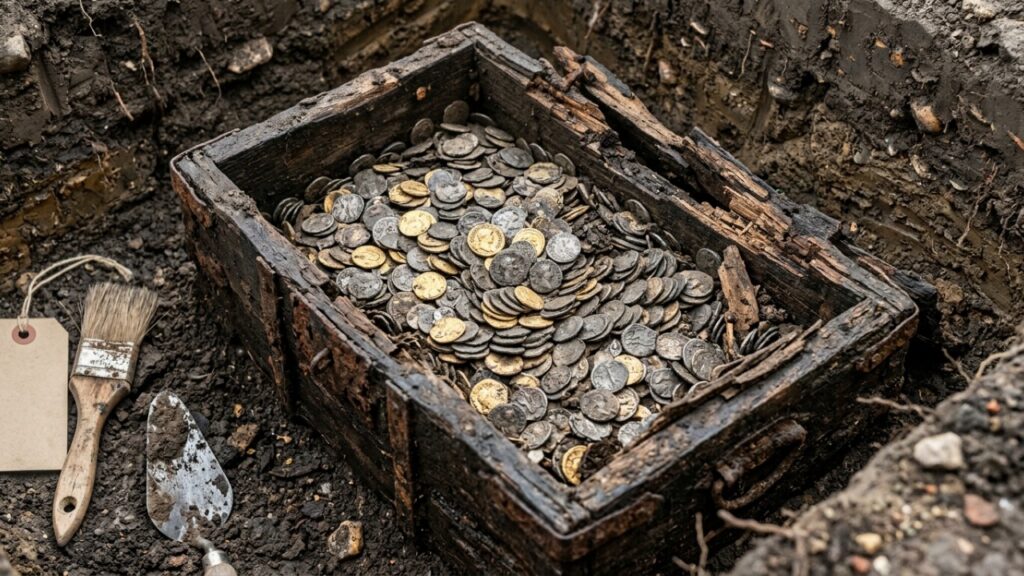 Em 1992, um homem saiu com detector de metais para procurar um martelo perdido e acabou encontrando quase 15 mil moedas romanas enterradas havia cerca de 1.500 anos