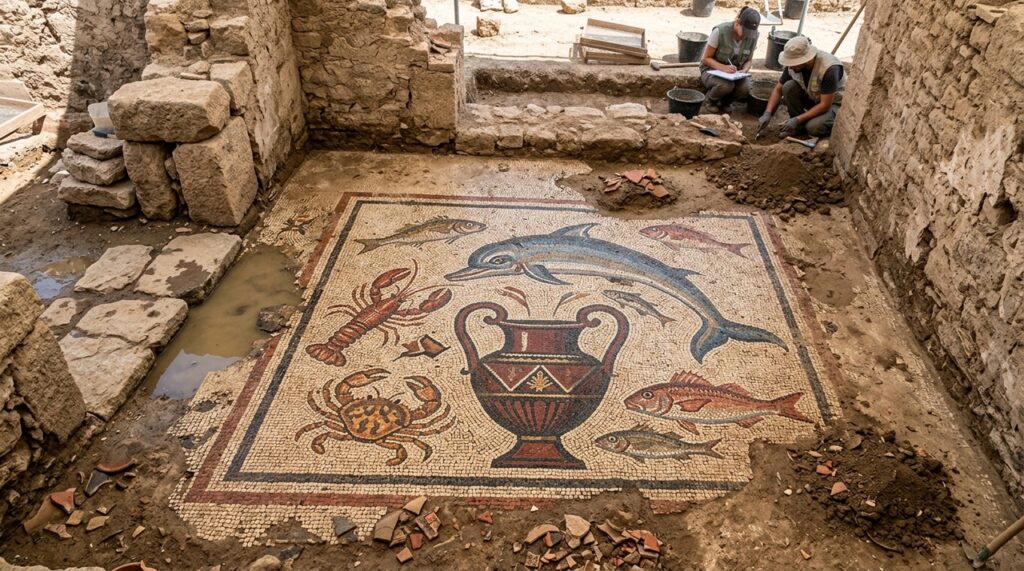 Uma obra no parque Villa Celimontana revelou oito salas com afrescos e mosaicos do século II, além de pistas sobre um possível quartel dos vigiles romanos
