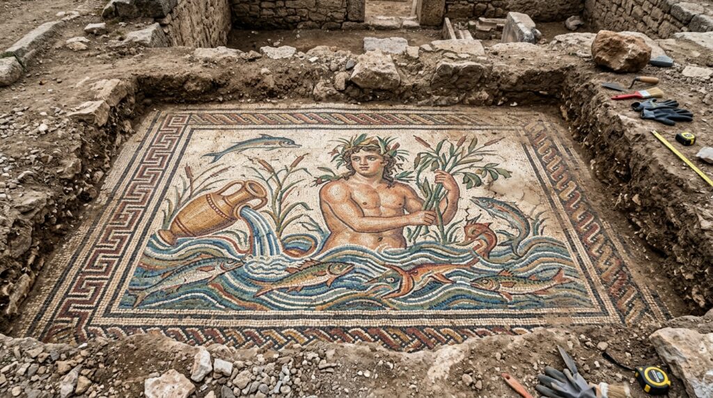 Um mosaico romano de 1.800 anos, adorado por um deus quase desconhecido do rio, descoberto na Turquia