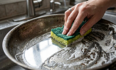Misturar sabão de coco derretido com bicarbonato: a pasta brilhadora caseira que remove queimados e deixa panelas de alumínio como espelhos