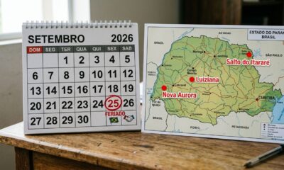 Feriado nesta sexta-feira, 25 de setembro, pode mudar rotina em cidades brasileiras e afetar bancos, escolas e repartições públicas