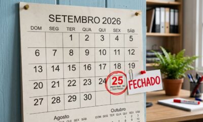 Sexta-feira, 25 de setembro, será de feriado em cidades brasileiras e pode mudar funcionamento de bancos e repartições
