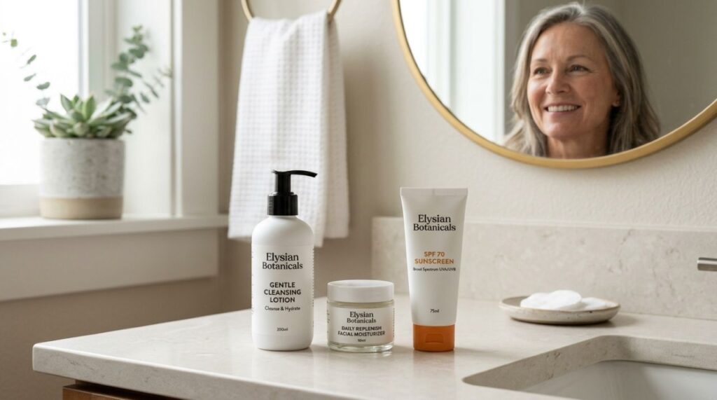 Nem creme caro, nem 10 passos: os 3 produtos que podem formar uma rotina simples para pele madura depois dos 50