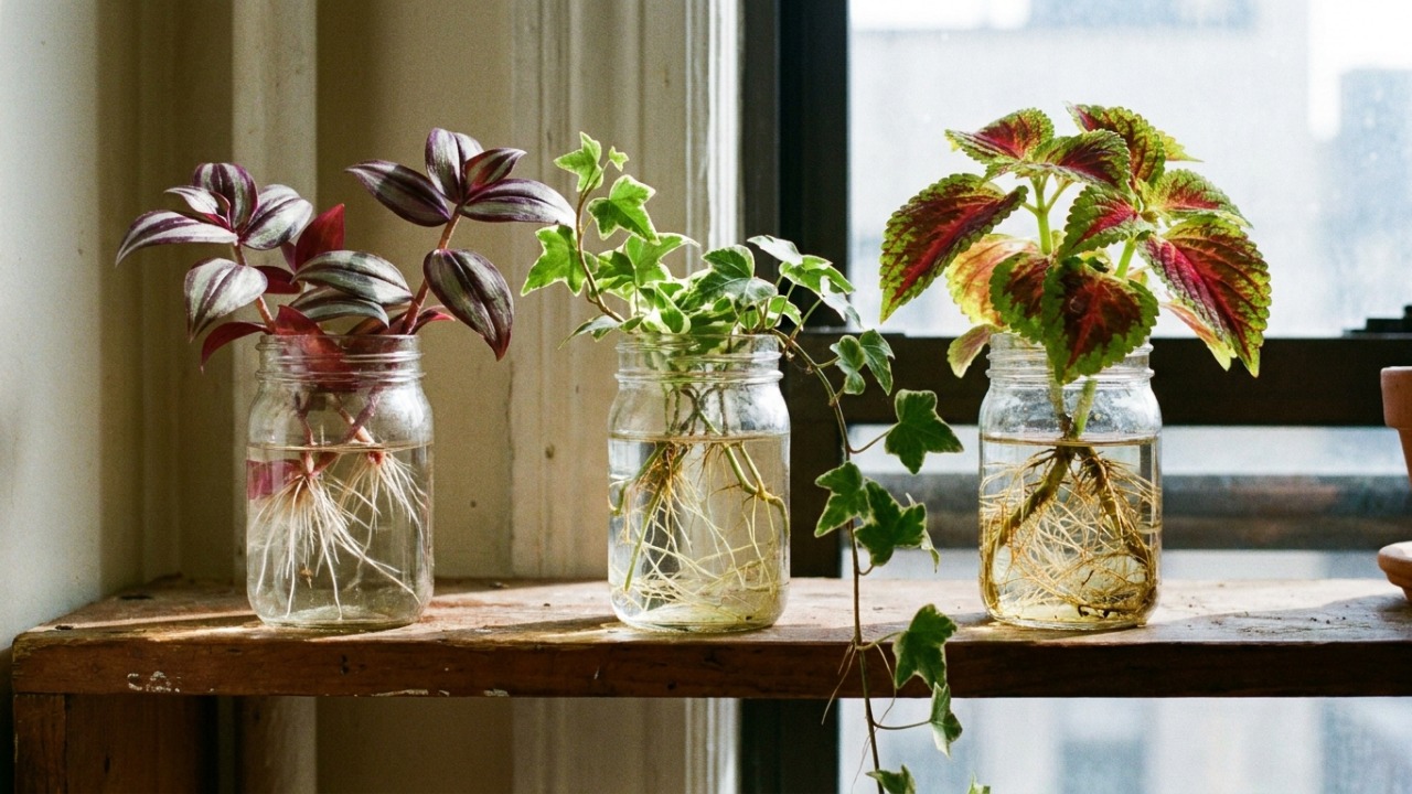 3 plantas que você pode cultivar só na água dentro de um frasco e usar para decorar prateleiras, mesas e pequenos espaços da casa
