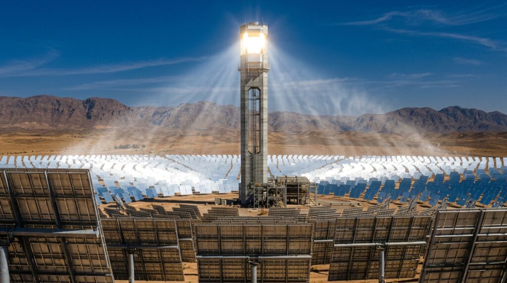 Em 2026, Marrocos construiu uma "cidade solar" no deserto que gera 580 MW e abastece mais de 1 milhão de pessoas