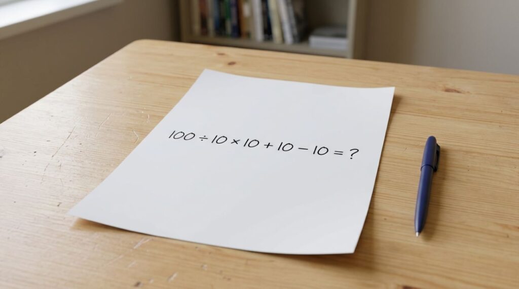 99% erram o resultado de 100 ÷10 × 10 + 10 – 10 quando fazem a conta com pressa