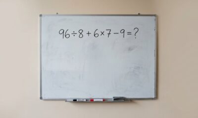 Parece fácil até você começar: quanto é 96 ÷ 8 + 6 × 7 − 9?