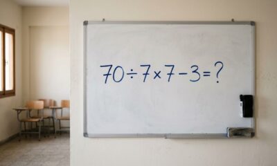 Sem calculadora: você consegue resolver 70 ÷ 7 × 7 − 3 em 30 segundos?