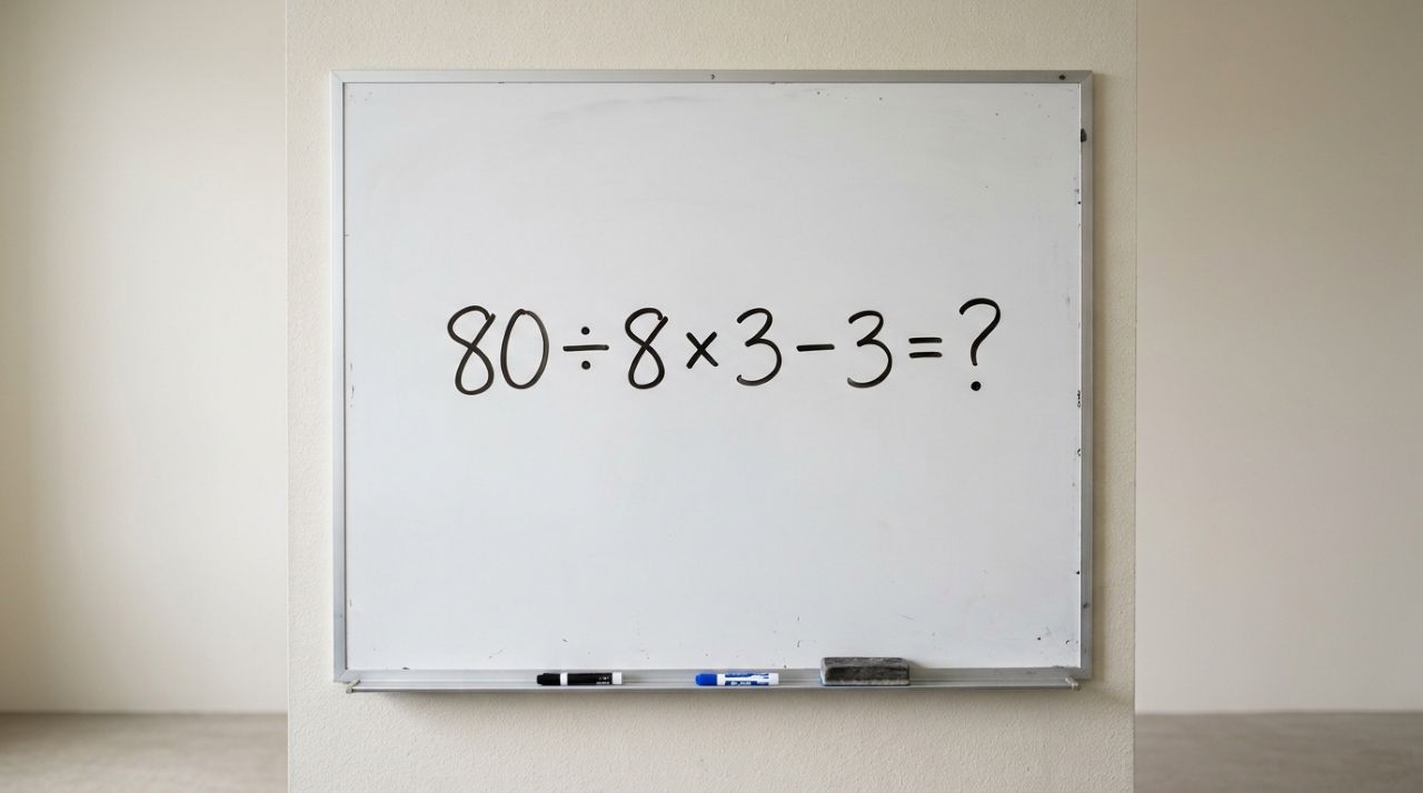 Sem calculadora: você consegue resolver 80 ÷ 8 × 3 − 3 em 30 segundos?