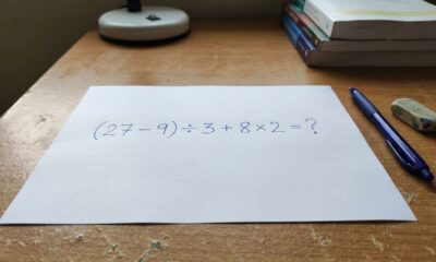 A maioria começa pela parte errada: (27 – 9) ÷ 3 + 8 × 2