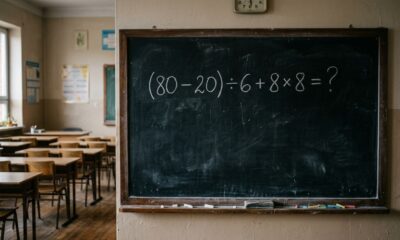 A maioria começa pela parte errada: (80 – 20) ÷ 6 + 8 × 8