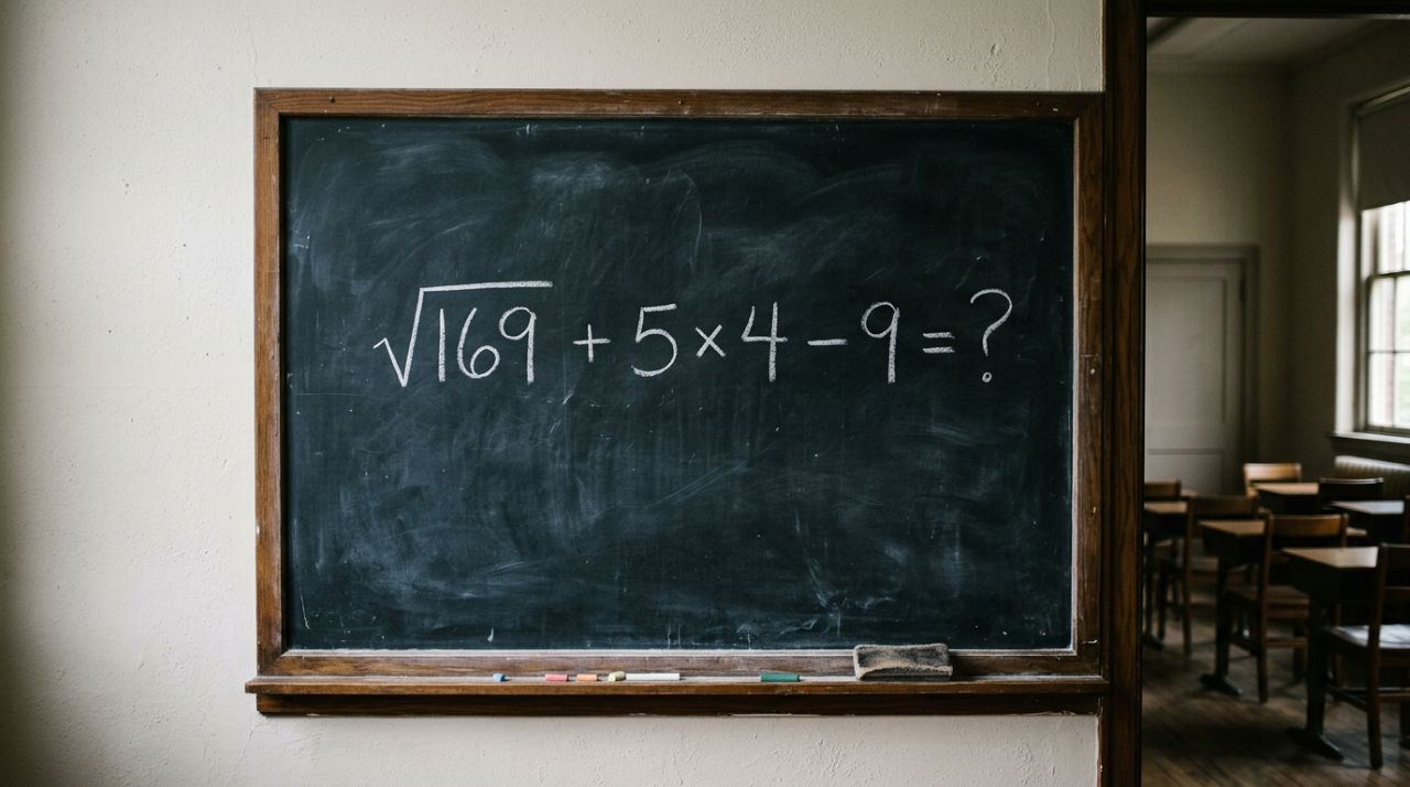 Parece conta de criança, mas √169 + 5 × 4 – 9 engana quem esquece uma regra básica