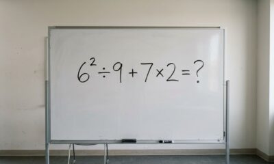 Você consegue resolver 6² ÷ 9 + 7 × 2 sem usar calculadora?