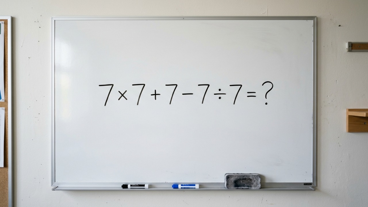 Quem estudou matemática nos anos 80 e 90 deveria lembrar desta regra: quanto é 7 × 7 + 7 − 7 ÷ 7?