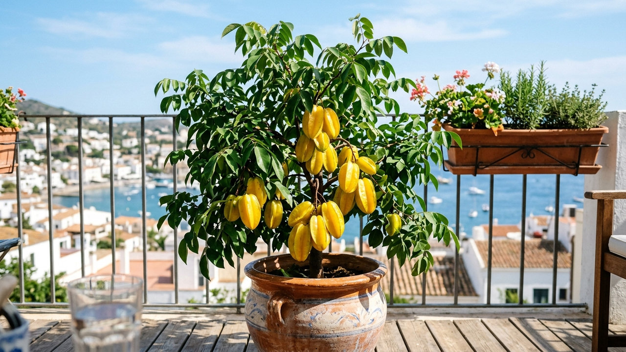 Essa árvore frutífera anã é ideal para varandas: ela produz frutos em formato de estrela em abundância sem atingir grande porte no vaso