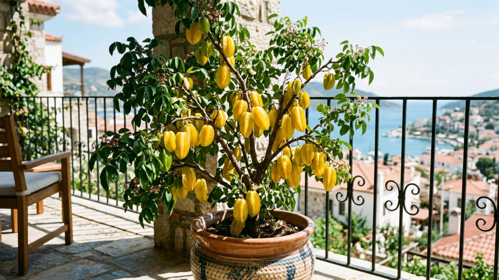 Essa árvore frutífera anã é ideal para varandas: ela produz frutos em formato de estrela em abundância sem atingir grande porte no vaso