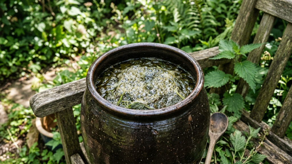Macerado de urtiga fermentado por 10 dias: para que serve o bioestimulante caseiro que ativa as defesas da planta e afasta insetos na horta