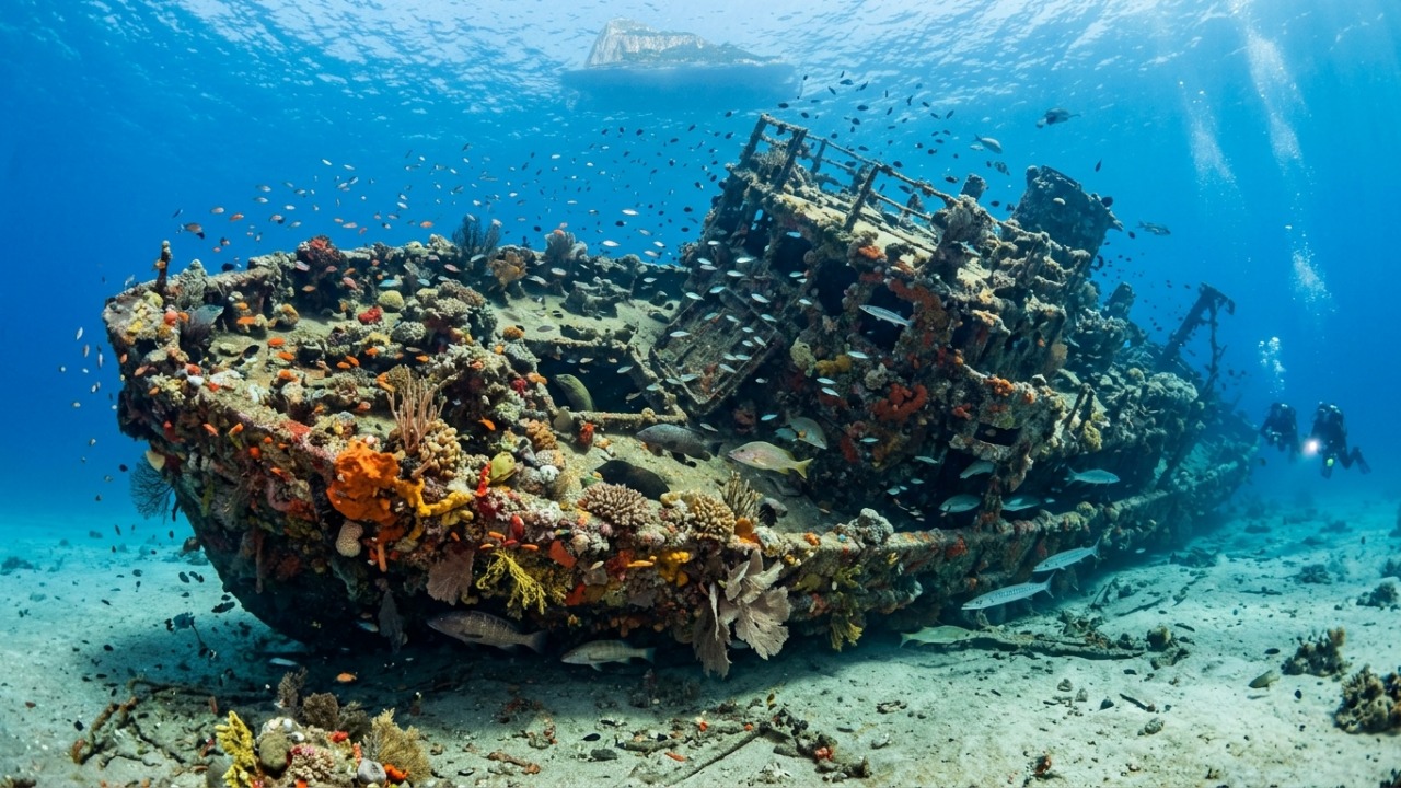 Em 1973, um mergulhador começou a afundar barcos velhos para criar abrigo no fundo do mar e, décadas depois, mais de 30 embarcações formavam um recife artificial cheio de vida