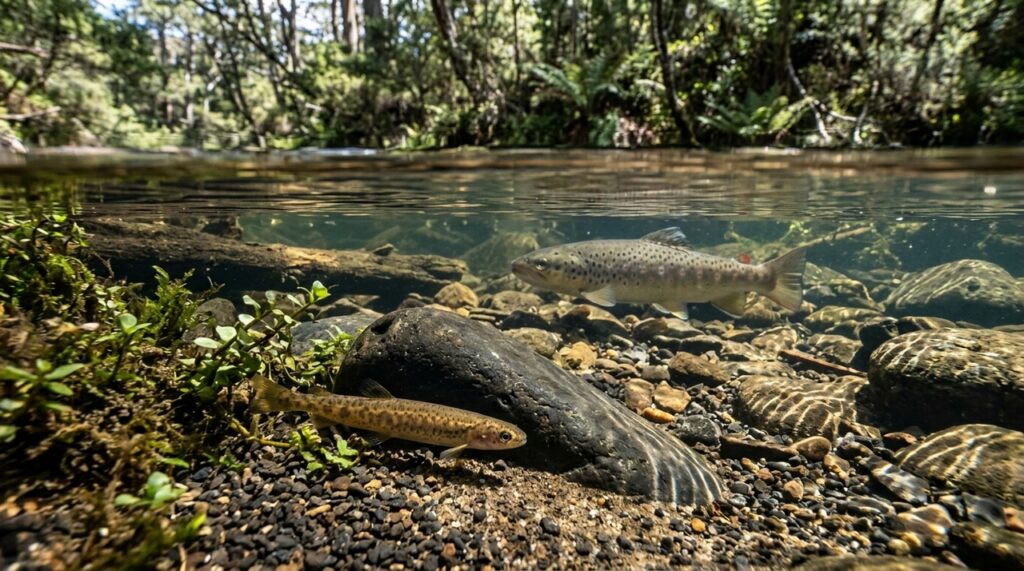 Uma estratégia nos rios da Tasmânia tenta salvar peixe nativo de um predador introduzido há mais de 160 anos