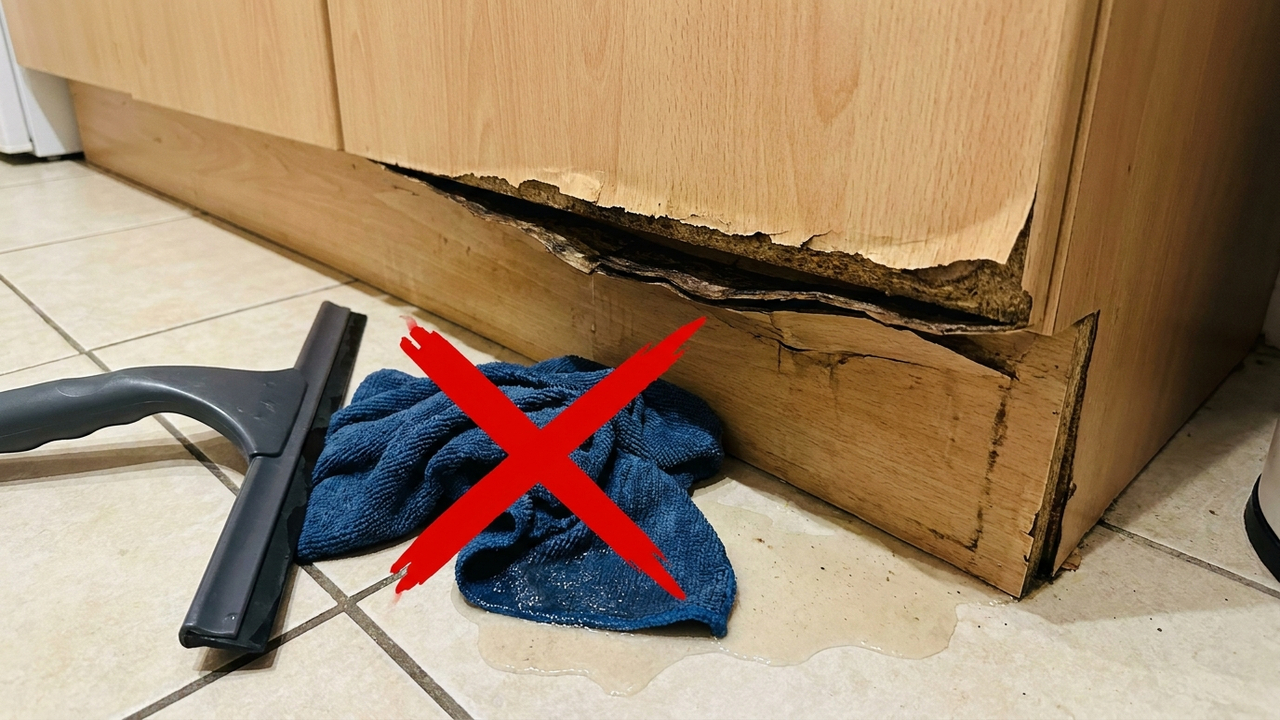 Adeus móveis de MDF estufados na base: por que usar pano encharcado ao passar pano no chão destrói os armários e como evitar o estrago