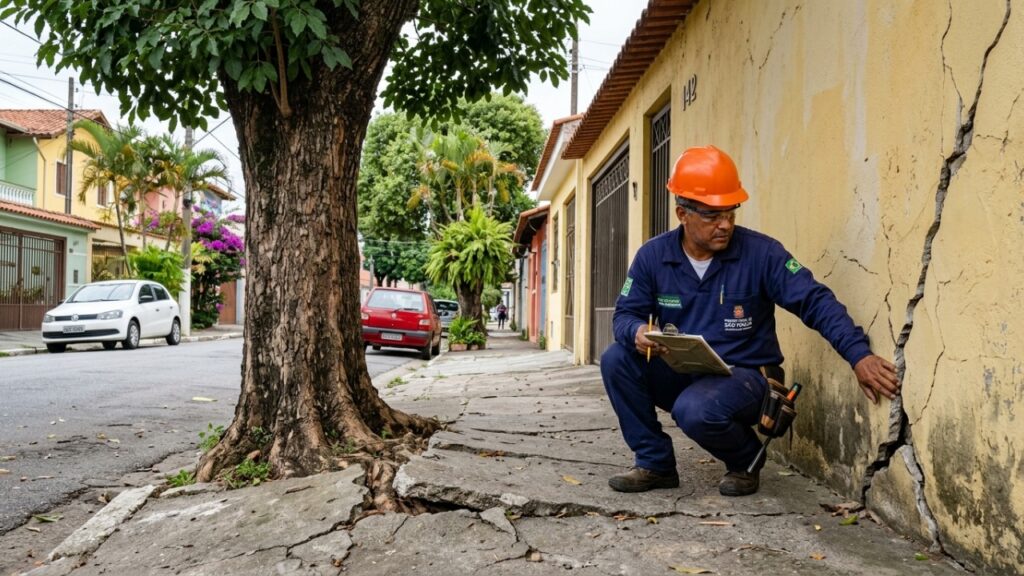 Morador corta árvore da calçada depois que as raízes começam a quebrar o muro, mas descobre que nem a árvore em frente à própria casa pode ser retirada sem autorização