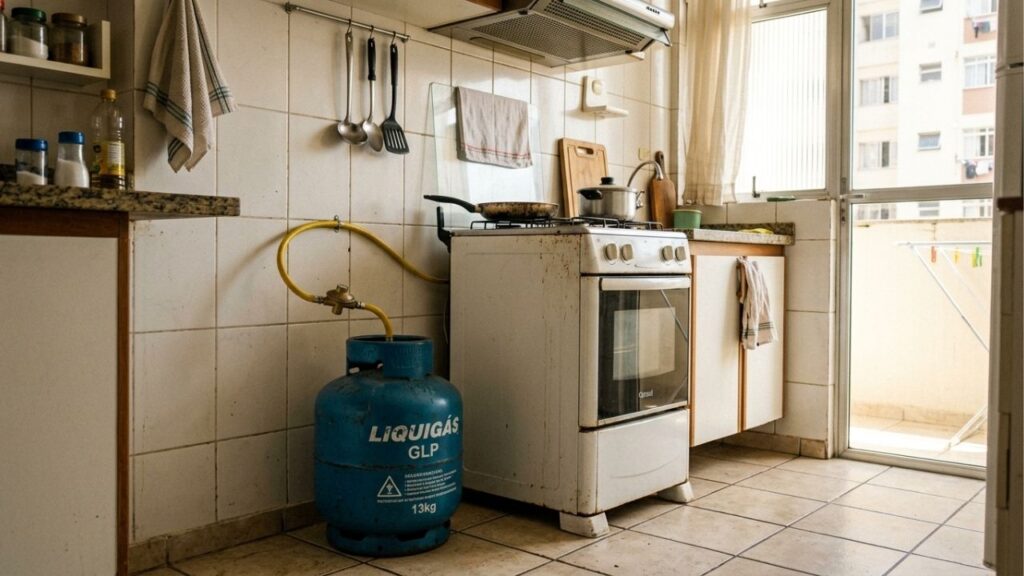 Técnico que instala gás residencial repete sempre o mesmo alerta: a mangueira do botijão tem prazo de validade impresso no próprio plástico, o regulador também vence, e trocar só o botijão não elimina o risco de vazamento na cozinha
