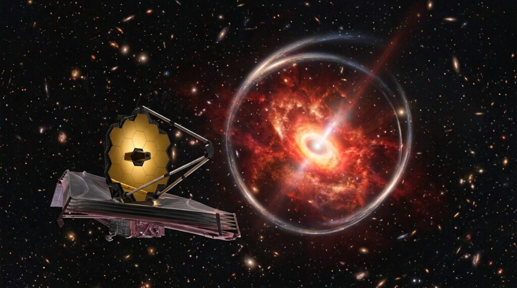 Telescópio espacial encontra estrutura cósmica extremamente rara e revela pista sobre o nascimento dos primeiros buracos negros