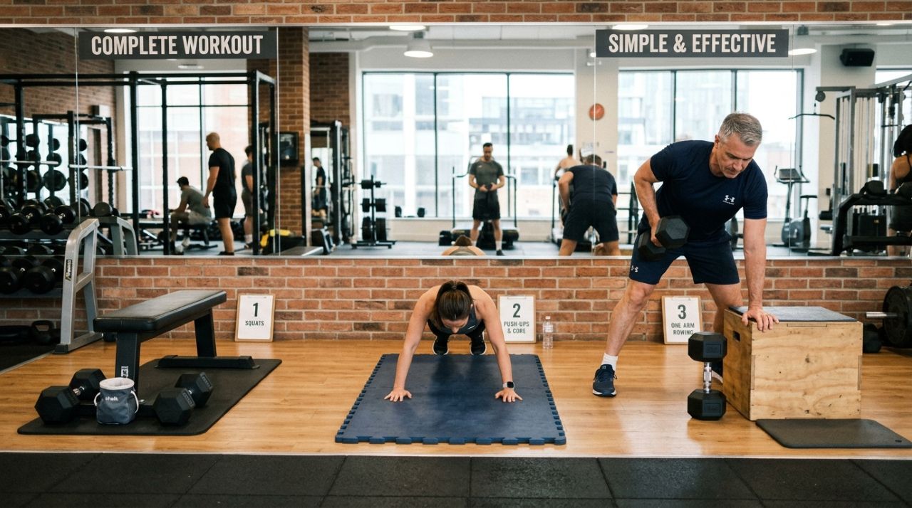 Treinadores recomendam: agachamento, flexão e remada formam uma sequência simples para trabalhar grandes grupos musculares