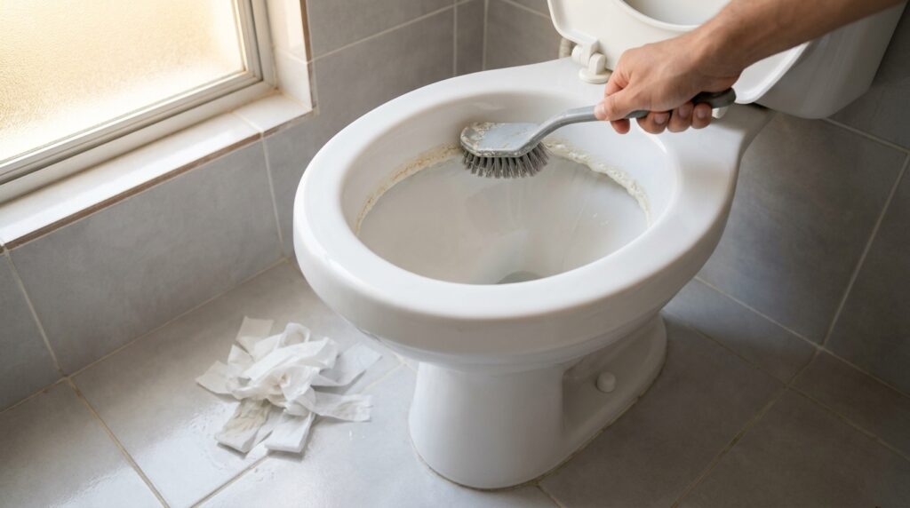 Coloque 3 colheres de sopa no banheiro à noite antes de dormir: de manhã o vaso sanitário estará brilhando e livre do calcário