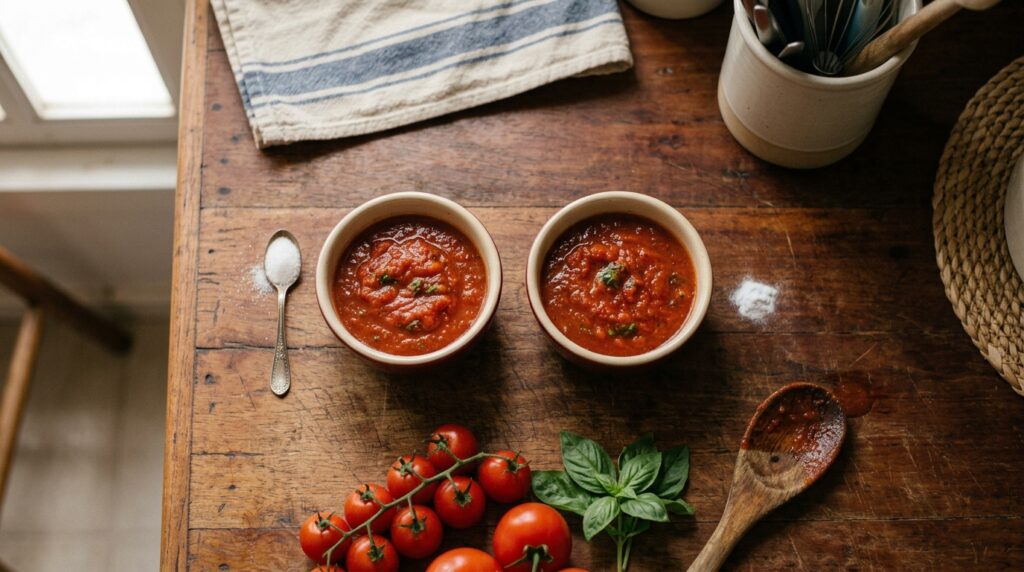 Colocar uma pitada de açúcar no molho de tomate: para que serve e por que é recomendado para o resultado final