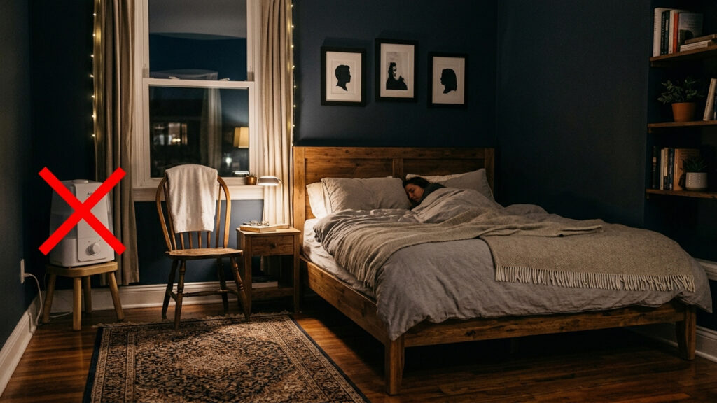 Sem gastar energia com umidificador elétrico: a melhor forma de aliviar o tempo seco estendendo uma toalha úmida na cadeira do quarto à noite
