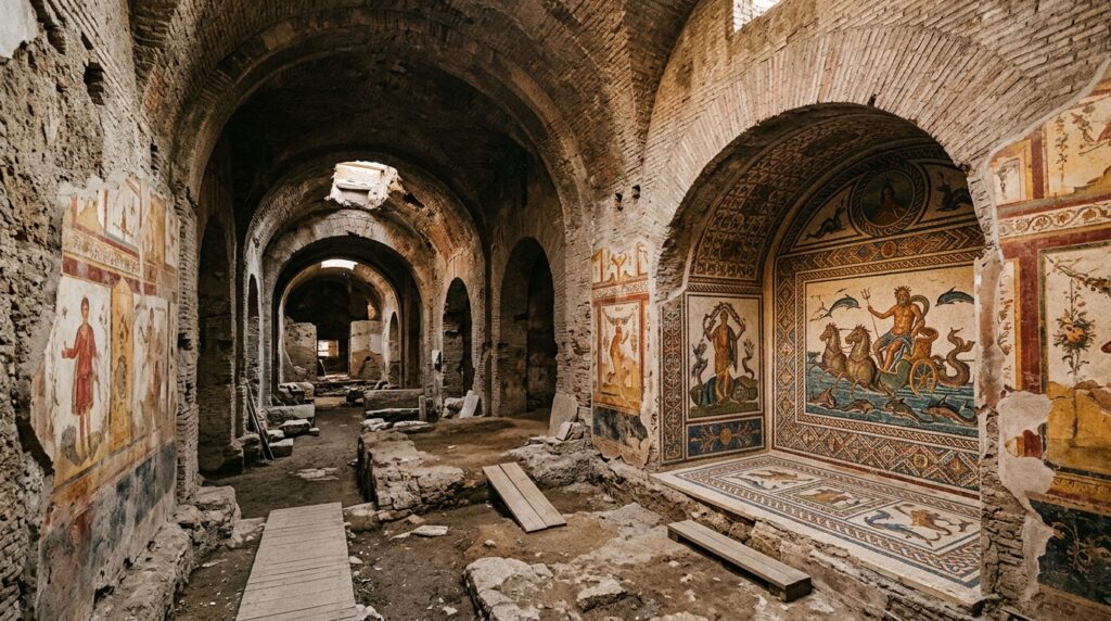 Arqueólogos escavam o subsolo de Roma e encontram um tesouro de quase 2 mil anos com mosaicos e pinturas que sobreviveram ao tempo