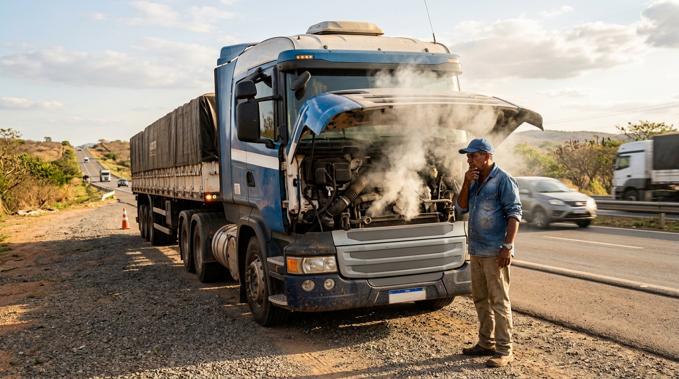 Caminhoneiro compra um truck usado por R$ 230 mil, financia em 60 vezes com parcela de R$ 5.400: no terceiro mês o motor funde na estrada, o conserto de R$ 28 mil come o lucro de três meses e ele precisa escolher entre pagar a parcela ou o mecânico