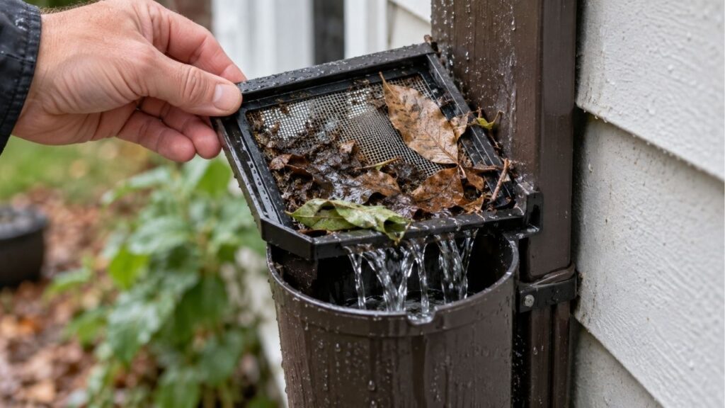 A técnica com calhas, tela e areia que transforma água de chuva do telhado em água pronta para lavar quintal e vaso sanitário sem gastar um centavo de conta de água