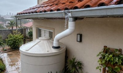 A técnica com calhas, tela e areia que transforma água de chuva do telhado em água pronta para lavar quintal e vaso sanitário sem gastar um centavo de conta de água